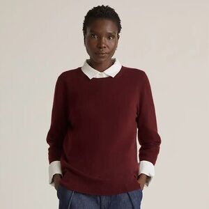 Quince Cashmere Women's Crewneck Sweater in Burgundy Size XS